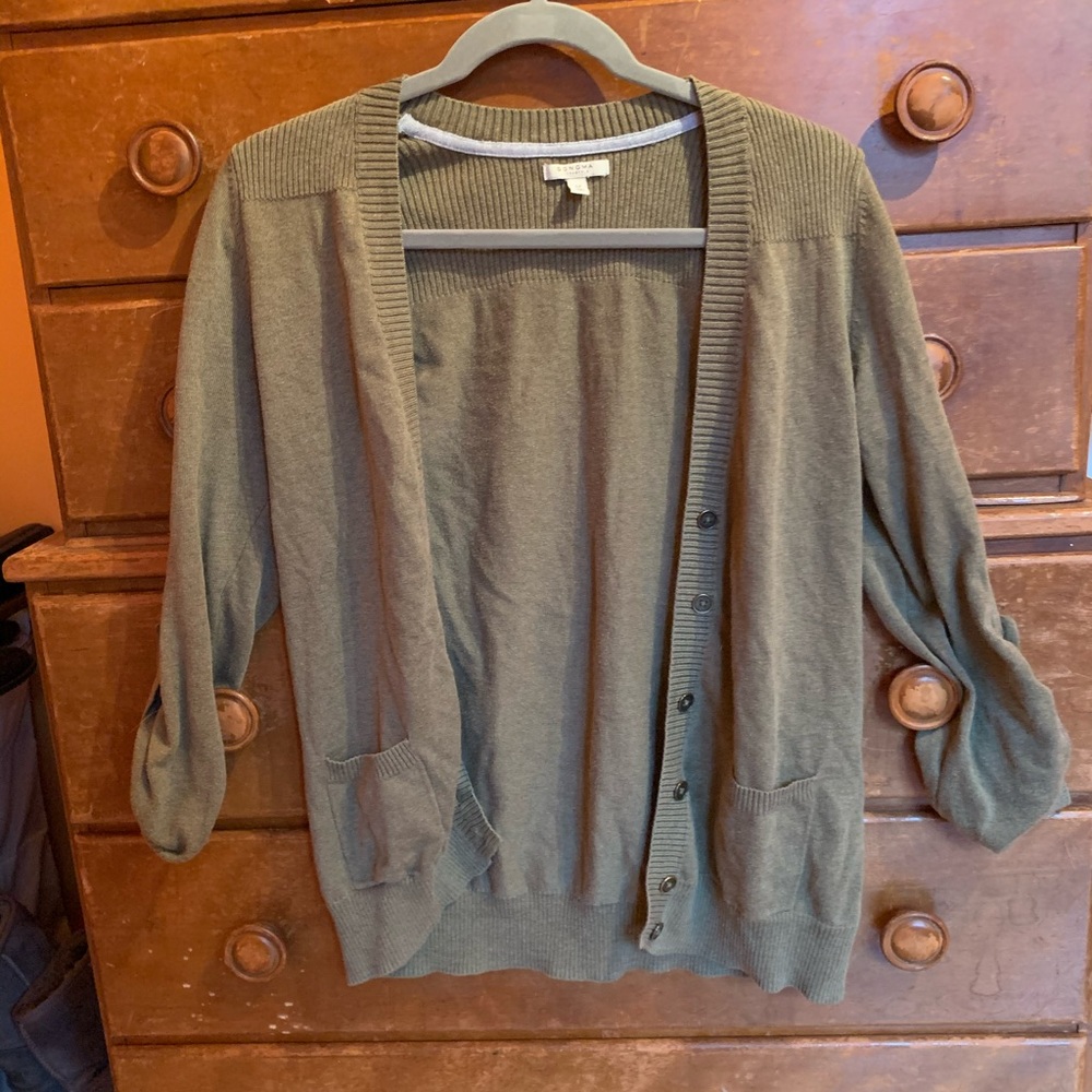 Olive green cardigan